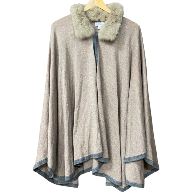 BNWT Queenspark Womens One Size Brown Fur Wrap Shawl 