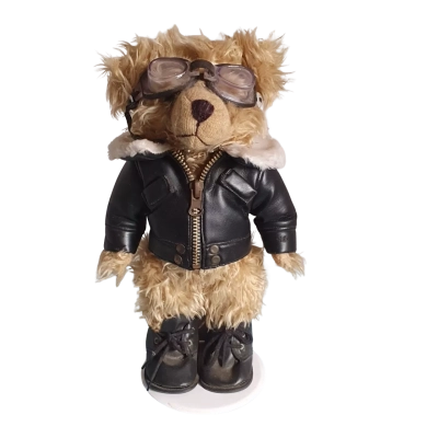 Plush Pilot Bear on Stand 