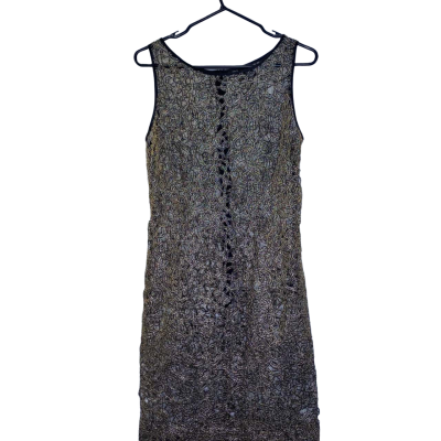 Lisa Barron Womens  Size 12 Mini Dress Black  / Silver 