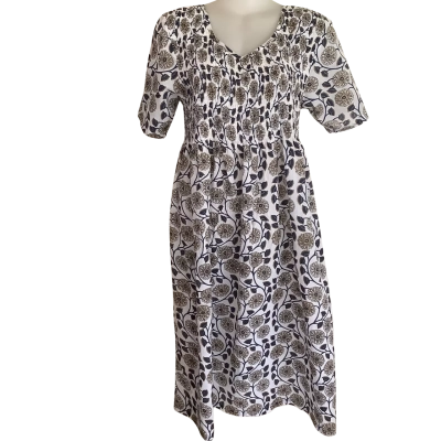 Arabella Sleepwear.  Cotton Nightie with Shirred Bodice.   Size S/ 12-14