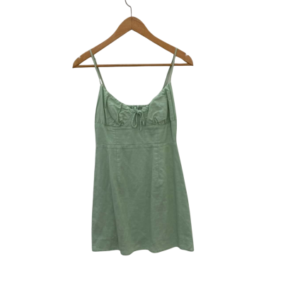 Perfect Stranger Womens  Size 12 Shoestring Strap Dress Green 
