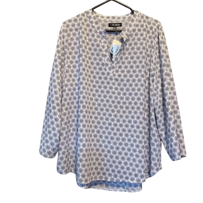 Caroline Morgan Womens  Size 18 Blouse / V-Neck Top Navy Blue / White 