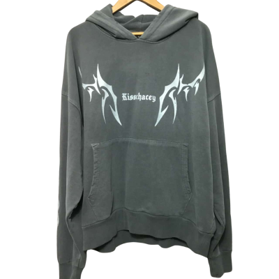 KSCY Size XXL Blue-Grey Distressed Hoodie 
