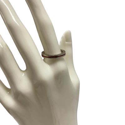 Vintage Sterling Silver Band Ring with Red Inlay #SterlingSilver #VintageRing