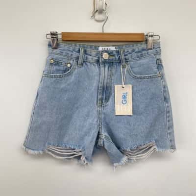 Desu Light Blue Girls Reign Mid Denim Shorts Size 10 
