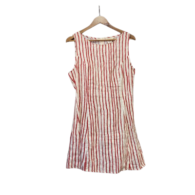 VRG GRL Womens  Size 16 Linen Mini Dress Cream / Red 