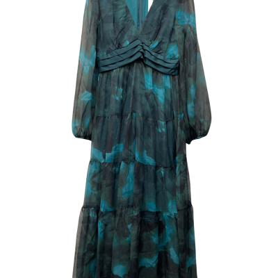  Womens  Size 14 Maxi Dress Black  Blue / Multicoloured / Teal / Turquoise New 