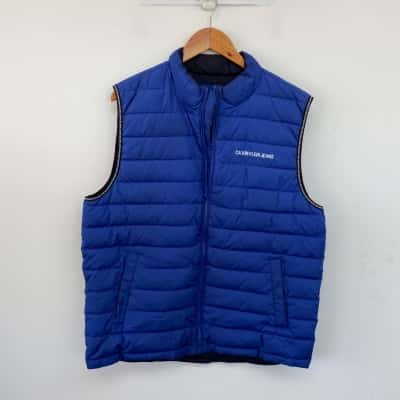  Calvin Klein Jeans Blue Puffer Vest Jacket  Size XL  