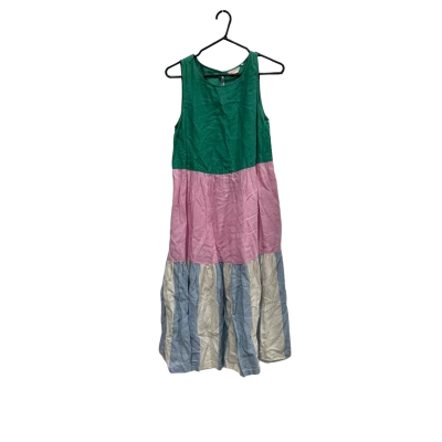 Gorman Multicoloured Linen Dress Size 10 Blue / Green / Pink 