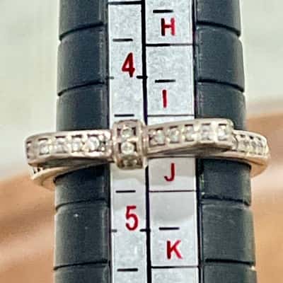 PANDORA 925 Silver Diamonte Bowtie Ring Size 48