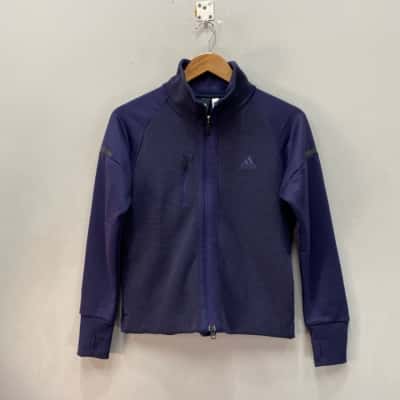 Adidas Womens  Size S Cropped Jacket Blue 