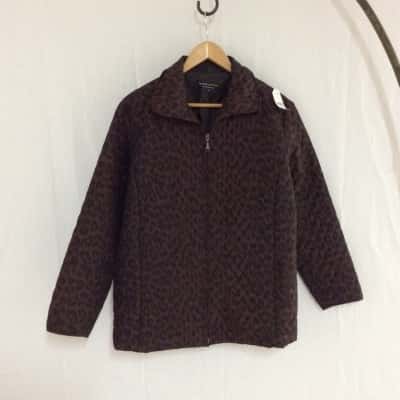 Black Pepper Womens Size 14 Winter Jacket Animal print / Black  / Brown 
