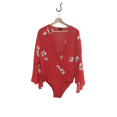 Bardot Womens  Size 12 Bodysuit Floral / Red 