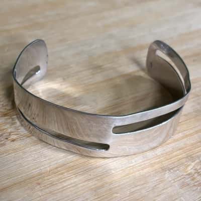 Sterling Silver Modernist Cuff (Stamped 925)