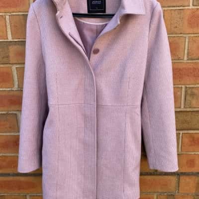 Jacqui-E Black Label Womens Floater Coat Size 14 Pink  