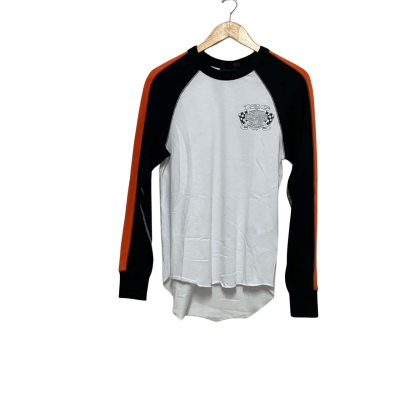 Harley Davidson Men's  Size XS Black  / Orange / White Long Sleeve Tee 