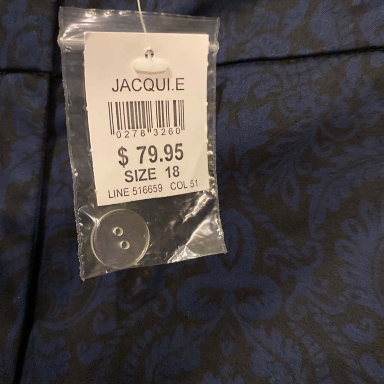 JacquiE Womens Size 18 Straight Leg Pants Blue (s)