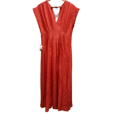 New With Tags FOREVER NEW Size 12 'Alessandra' Tuck Detail Midi Dress in Spicy Orange