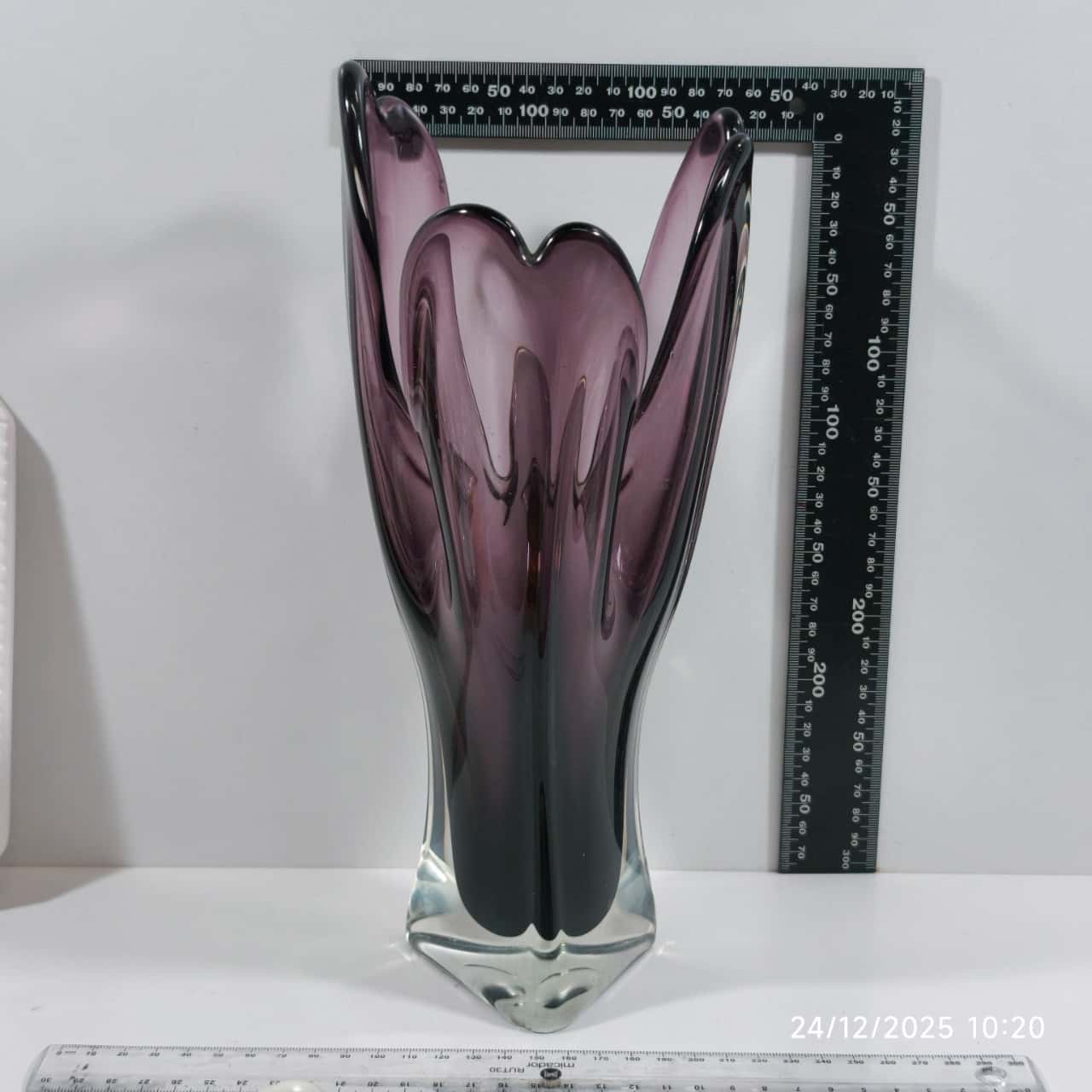 Vintage Purple Murano Style Glass Art Vase (s) - Used Very Good 