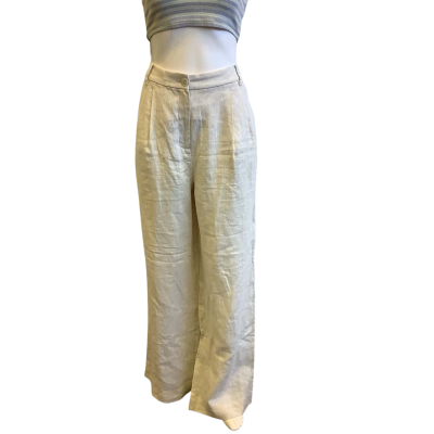 BNWT Witchery Women's Size 14 Linen Pleat Pant Stone 