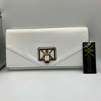 Kardashian Kollection Womens Clutch / Shoulder Bag White 