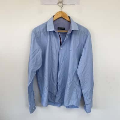 Tommy Hilfiger Blue Striped Long Sleeve Shirt  Size XL 