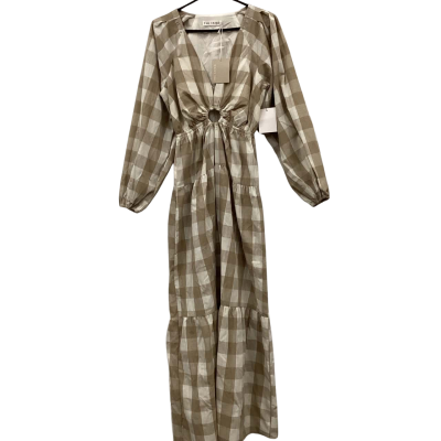 New - The Fated Samuel Maxi Dress Natural Gingham Size 6