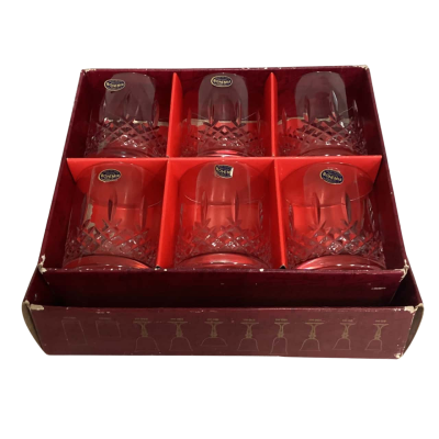 X6 Bohemia Glasses fine cut lead crystal +24% PbO made in Czechoslovakia 