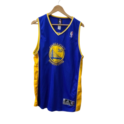 NBA Mens  #30 Stephen Curry Size XXL Jersey Blue / Yellow 