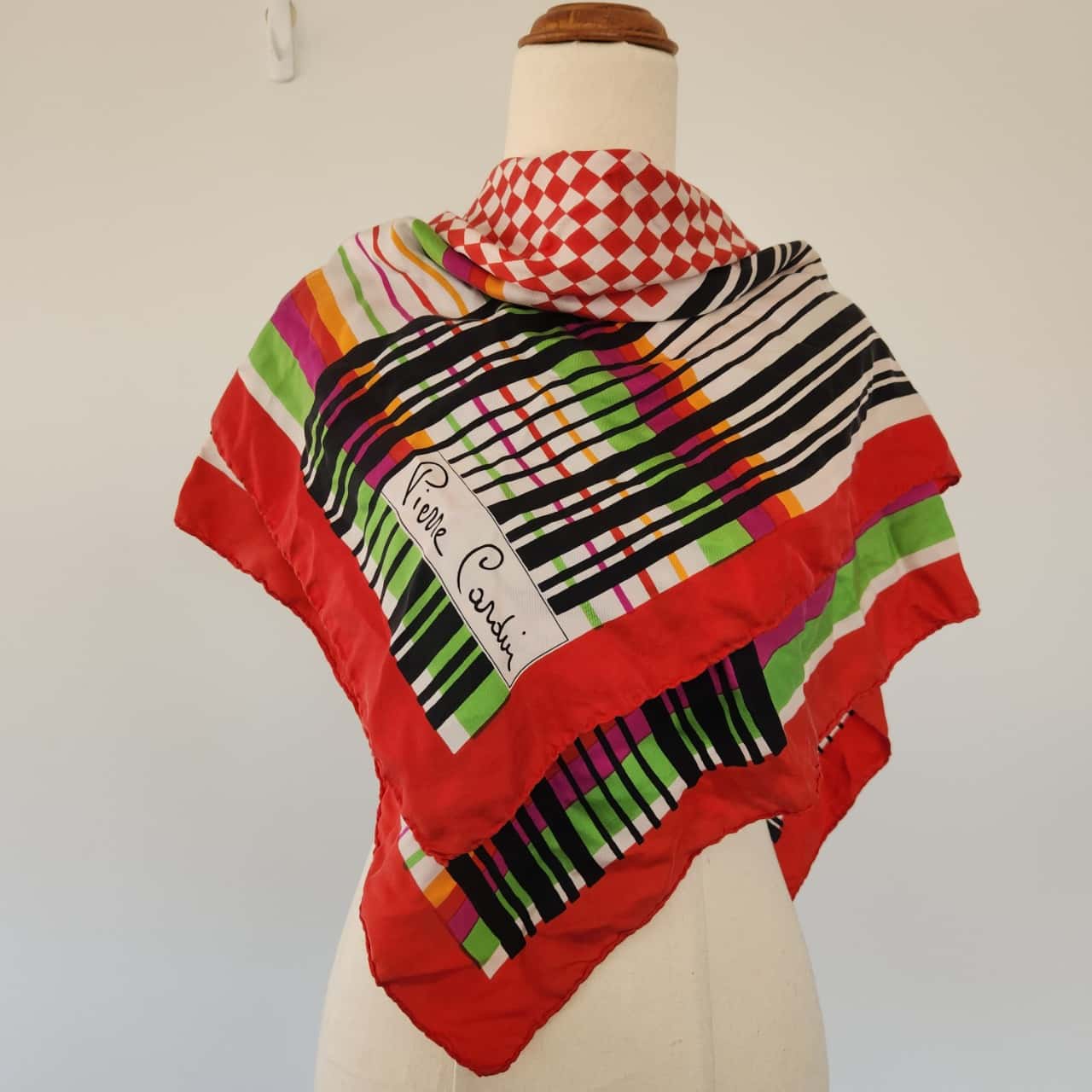 1960s Silk Dot Pierre Cardin Scarf Top