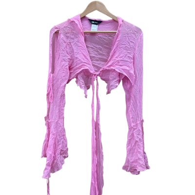 Kim Shui Womens Size M Pink Silk Cropped Top  