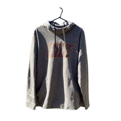 Mens Nike Dri-Fit Size XL Hoodie Grey / Orange 