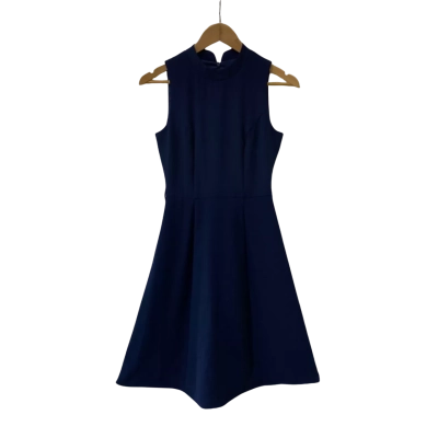 Review Womens  Size 6 Midi Dress Navy Blue 