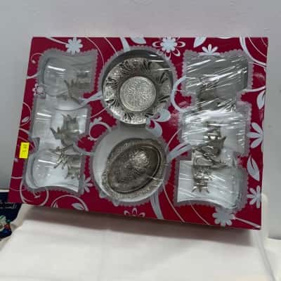 Silver Coloured Turkish Tea Set