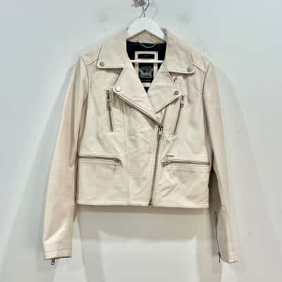 Deisel Blush Biker Style Leather Jacket Size 10