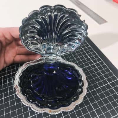 Vintage Silver Clam Shell Trinket Box