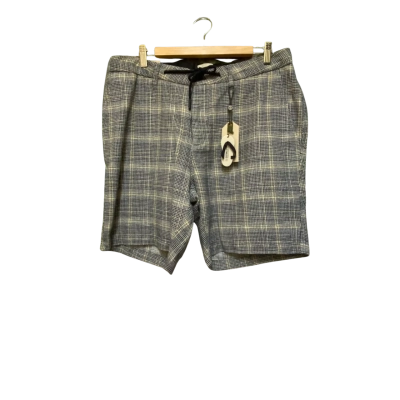  Dstrezzed Men's Size 36 Light Grey Fancy Check Beach Shorts