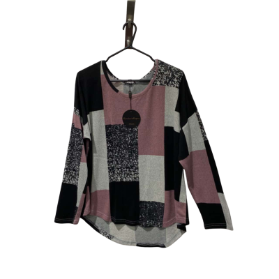 Caroline Morgan Womens  Size 16 Long Sleeve Top Black  / Grey / Multicoloured / Pattern / Pink  