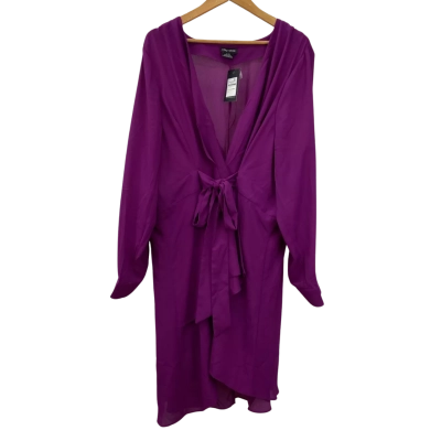 Brand New - City Chic - Womens Top Shibara Wrap Dress - Size L / 20 - Magneta