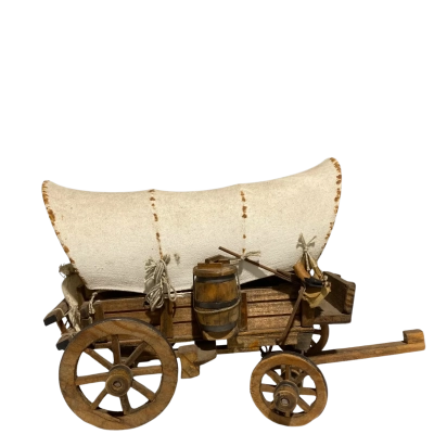 Handmade Vintage Miniture Conestoga Covered Wagon model