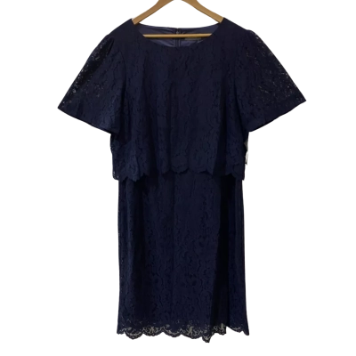 Jacqui-E Womens  Size 18 Floral Dress Navy Blue 