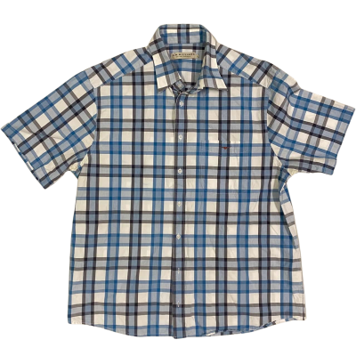 BNWT, R.M. Williams, Men’s Size XL, Blue / White / Grey Plaid Button Up Shirt