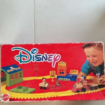 Mattel Vintage 1988 Disney Mickey Town Railroad Set In Original Box