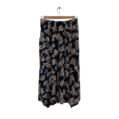 Caroline Morgan Womens  Size 10 Culottes / High Waisted Pants Floral / Multicoloured / Navy Blue 