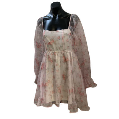 Shein Womens  Size M Babydoll Dress Floral / Pink  