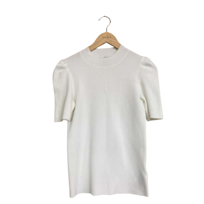 Forever New Womens Size 8 Short Sleeve Top White 