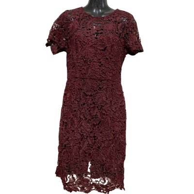Pilgrim Womens  Size 10 Short sleeve Cocktail Dress Maroon 