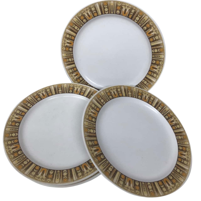 Noritake Progression 'Flamenco' China Plates Set 6pcs - Made in Japan