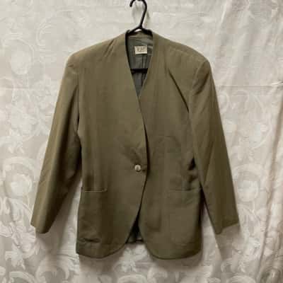 Ojay Jacket & Skirt Set Womens  Size 10 Olive 