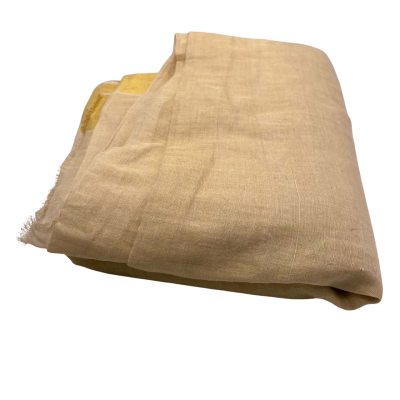 Gold Colored Trim (Backed) + White Cotton Mix Fabric 512x116cm  FAB2